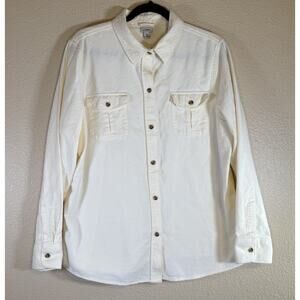 L.L. Bean Mens XL Flap Chest Pockets Button Long Sleeve Shirt Brushed Cotton